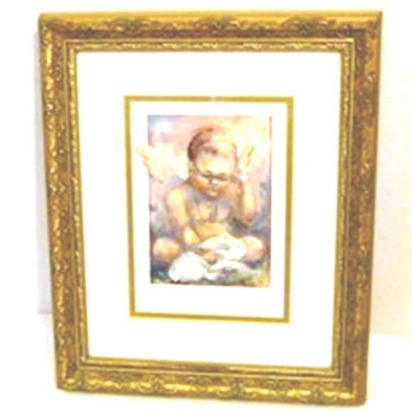 Framed Art Print "The Doctor" Cherub Angel Doctor & Rabbit: K. Galleher Virginia - Picture 6 of 11